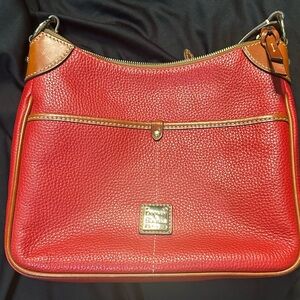 Dooney & Bourke Red and Brown Leather Shoulder Bag